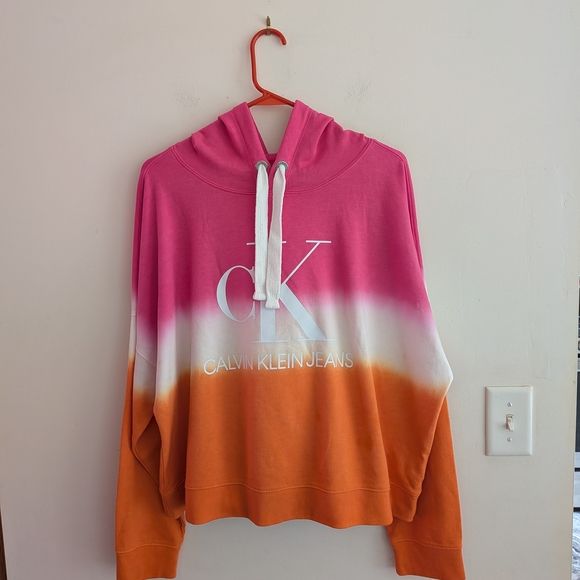 Calvin Klein Women's Pink and Orange Ombre Hoodie, Size XXL - Picture 4 of 8